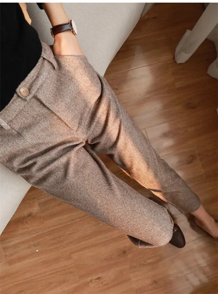 cozy classic woolen trousers