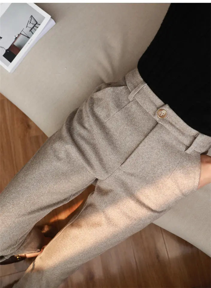 cozy classic woolen trousers