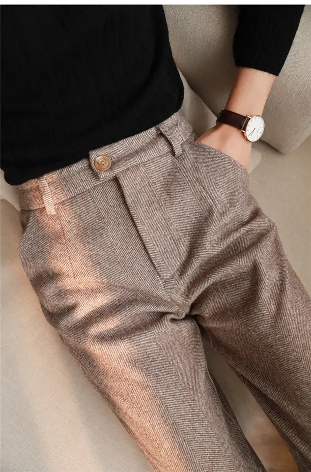 cozy classic woolen trousers