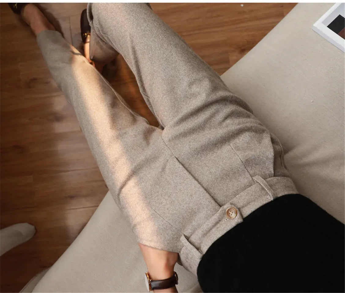 cozy classic woolen trousers