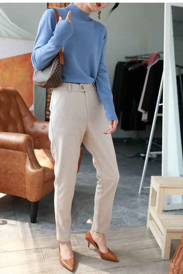 cozy classic woolen trousers