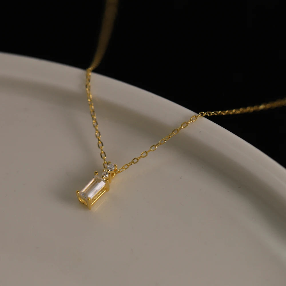 Real Gold Plated Simple Pendant Necklace