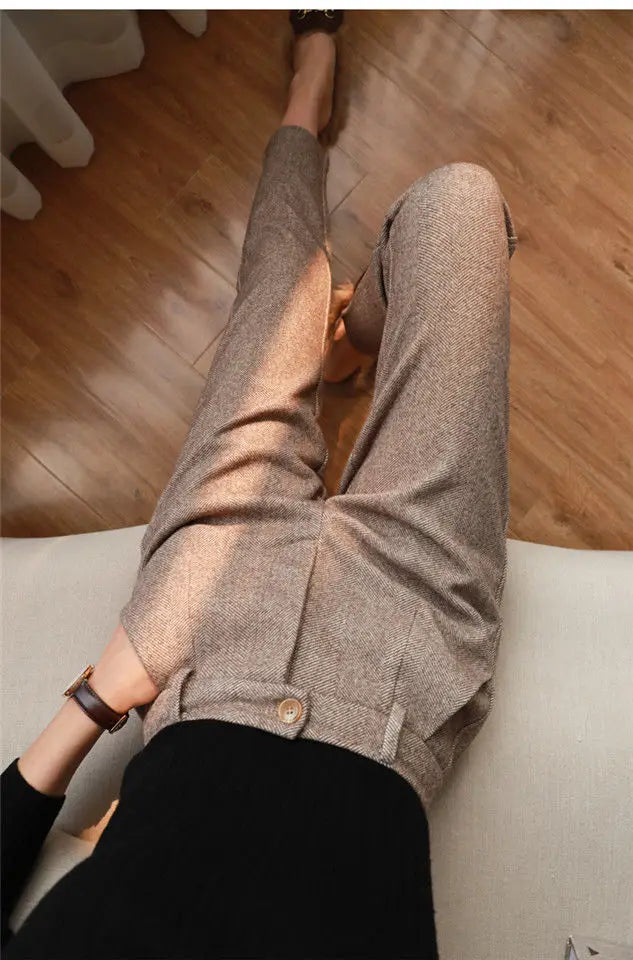 cozy classic woolen trousers