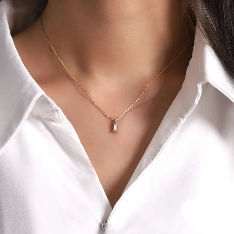 Real Gold Plated Simple Pendant Necklace