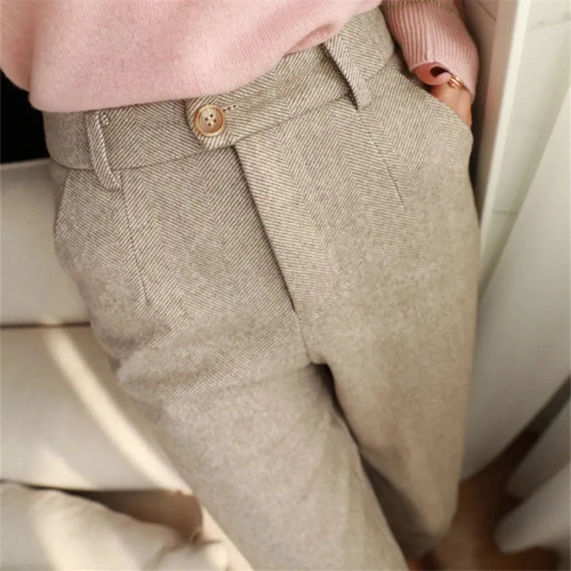 cozy classic woolen trousers