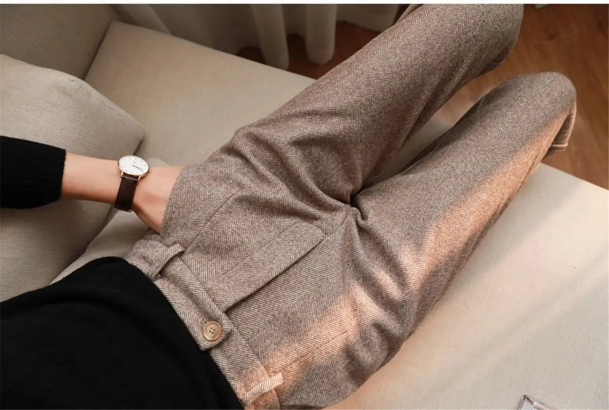 cozy classic woolen trousers