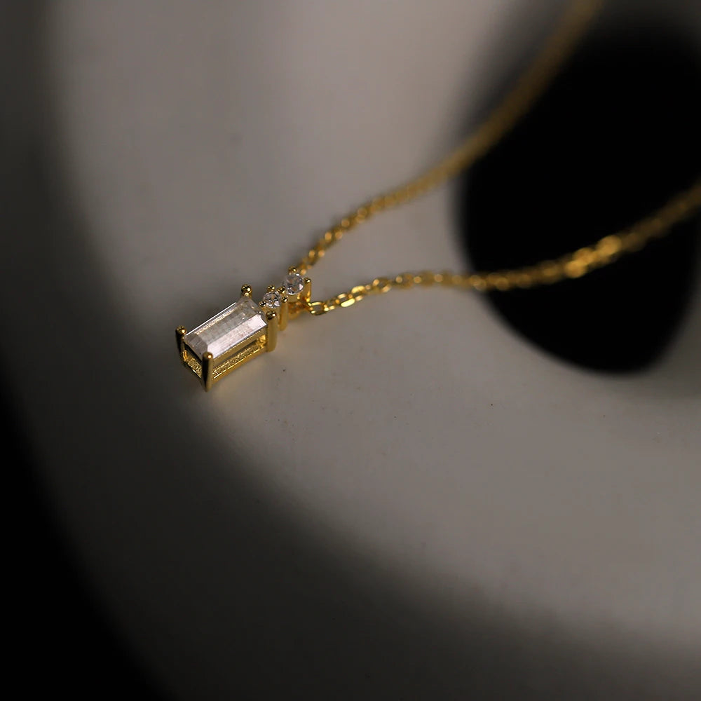 Real Gold Plated Simple Pendant Necklace