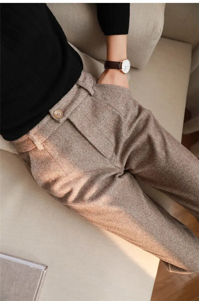 cozy classic woolen trousers