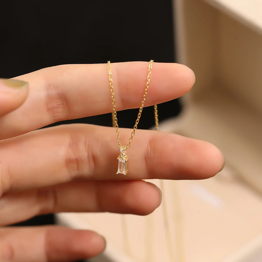 Real Gold Plated Simple Pendant Necklace