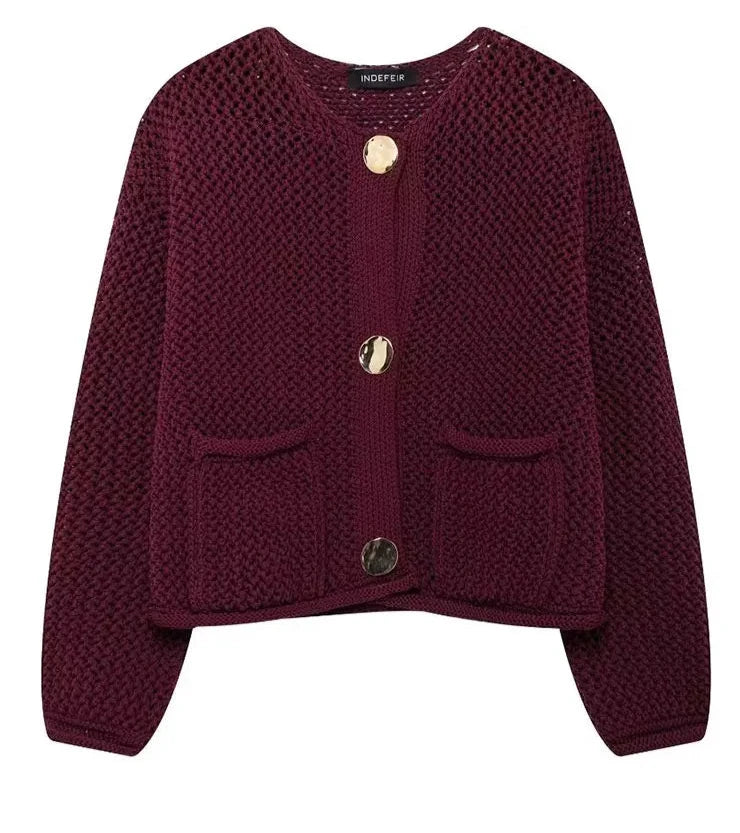 Elegant Knitted Cardigan Outerwear